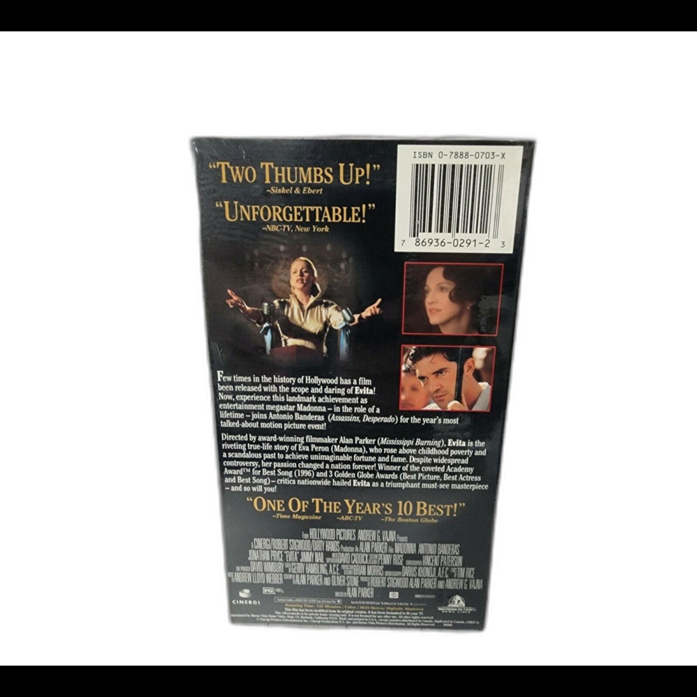 Evita VHS Movie Tape featuring Madonna, Antonio Banderas, Jonathan Pryce - Picture 2 of 12